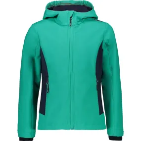 CMP - Fix Hood Sofshell Jacket Girls antracite EF emerald