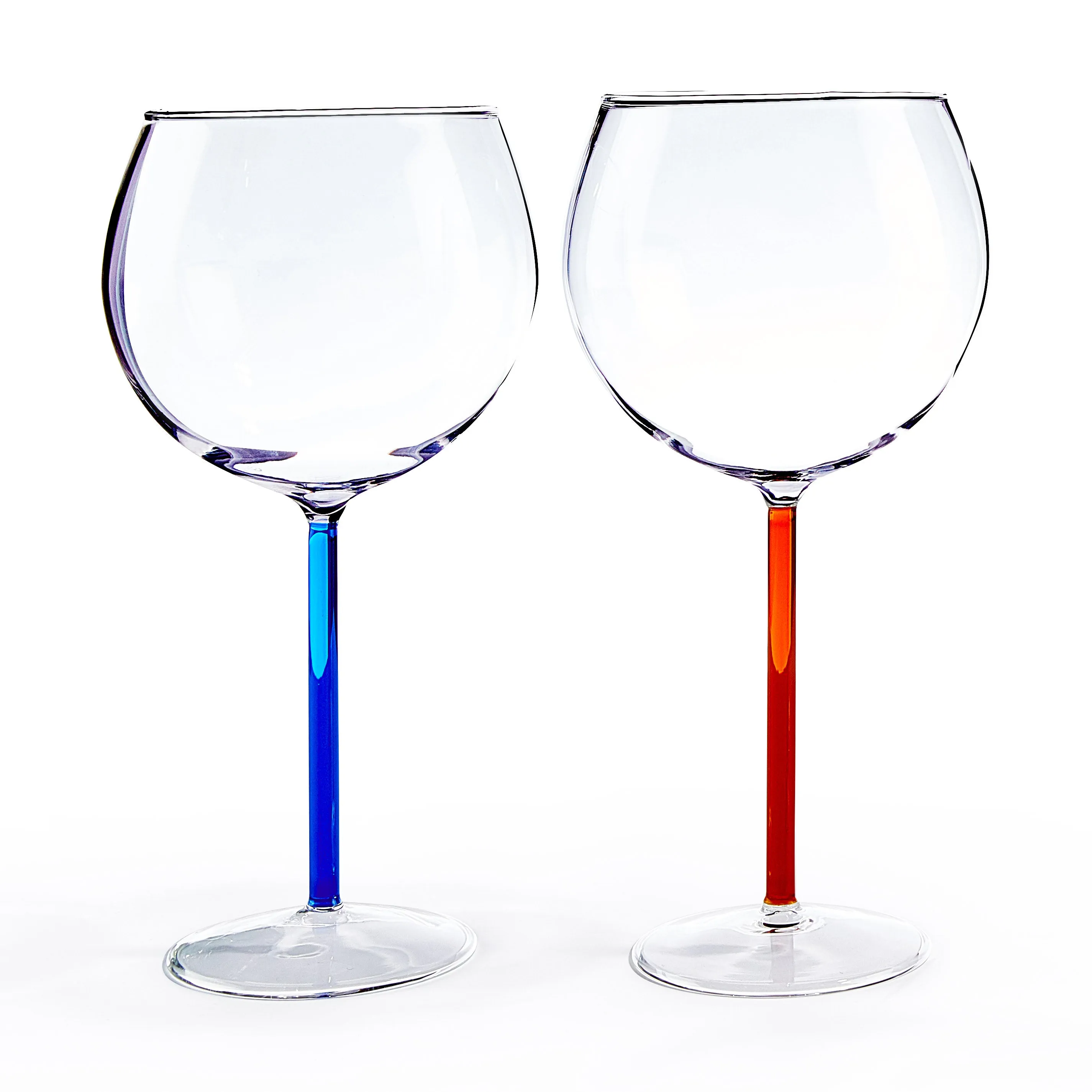 Color Accent Red Wine Glasses - Set of 2