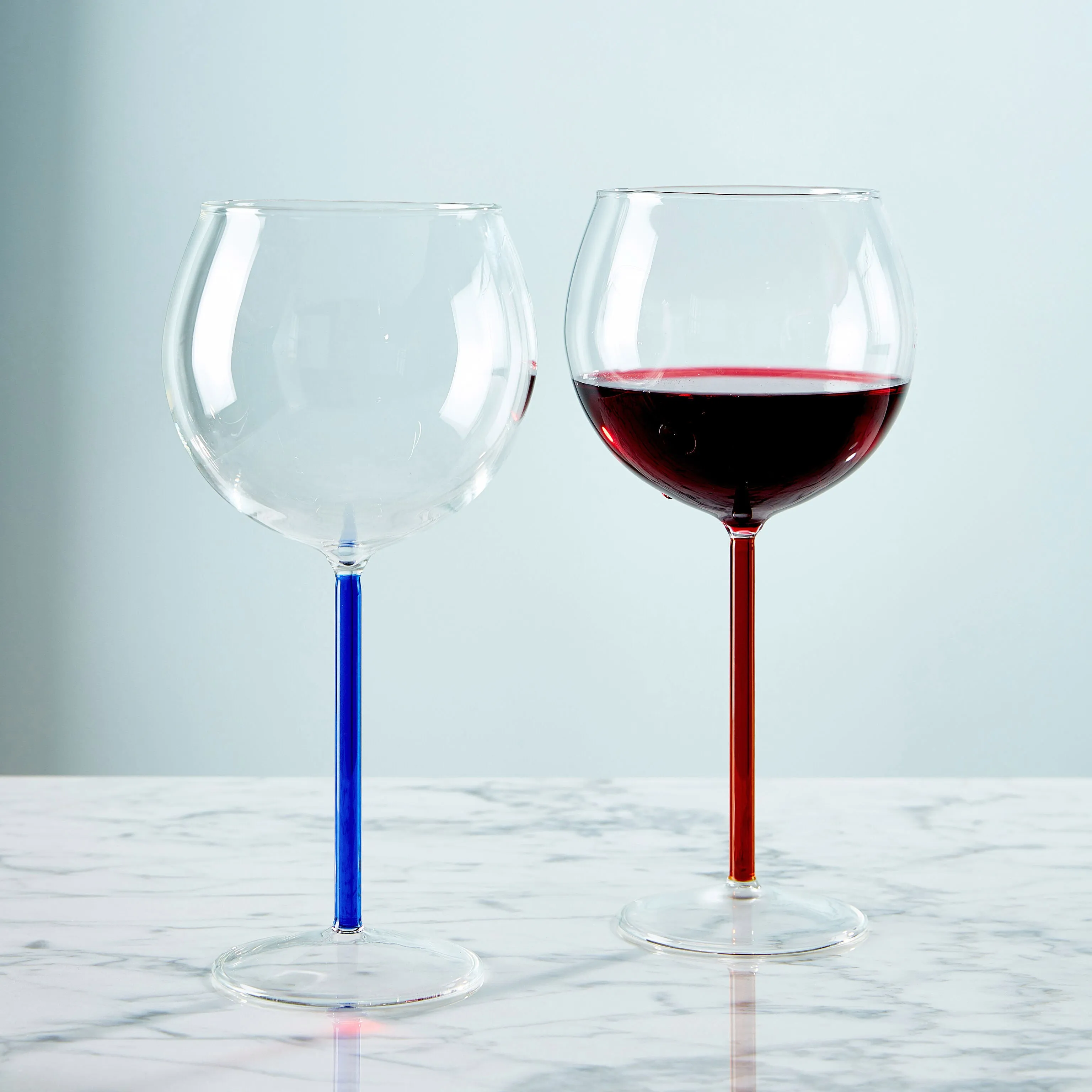 Color Accent Red Wine Glasses - Set of 2