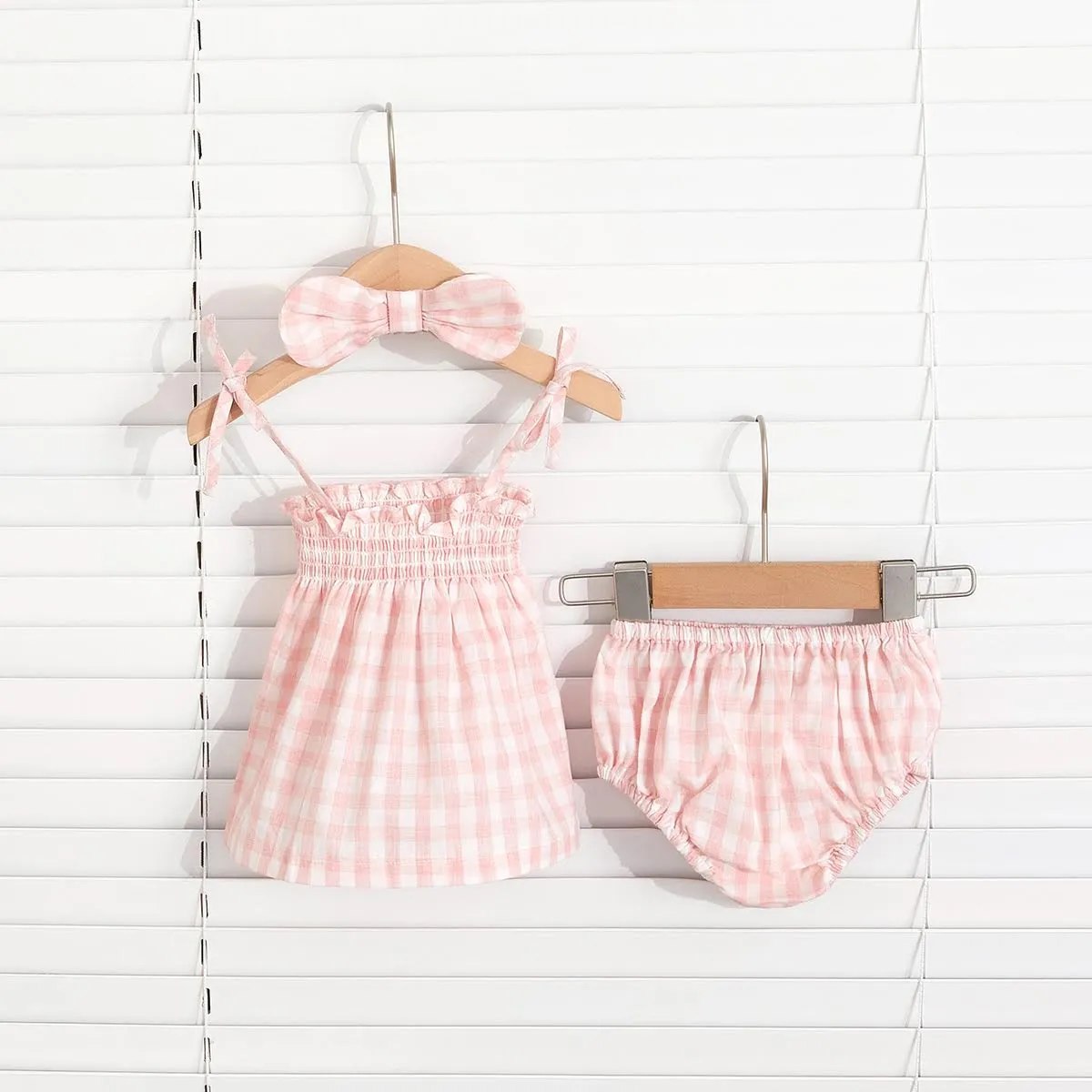 Costal 3pcs set made from 100% cotton: top + bloomers + bow: 6-12M, 1-2Y