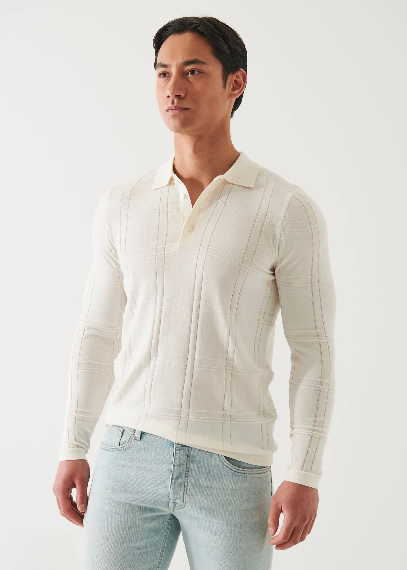 COTTON CUPRO LONG SLEEVE POLO