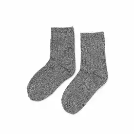 Cotton Mid Sock Heather Black Marl