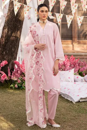 Cross Stitch Eid Lawn Unstitched Embroidered 3Pc Suit D-06 Cameo Pink