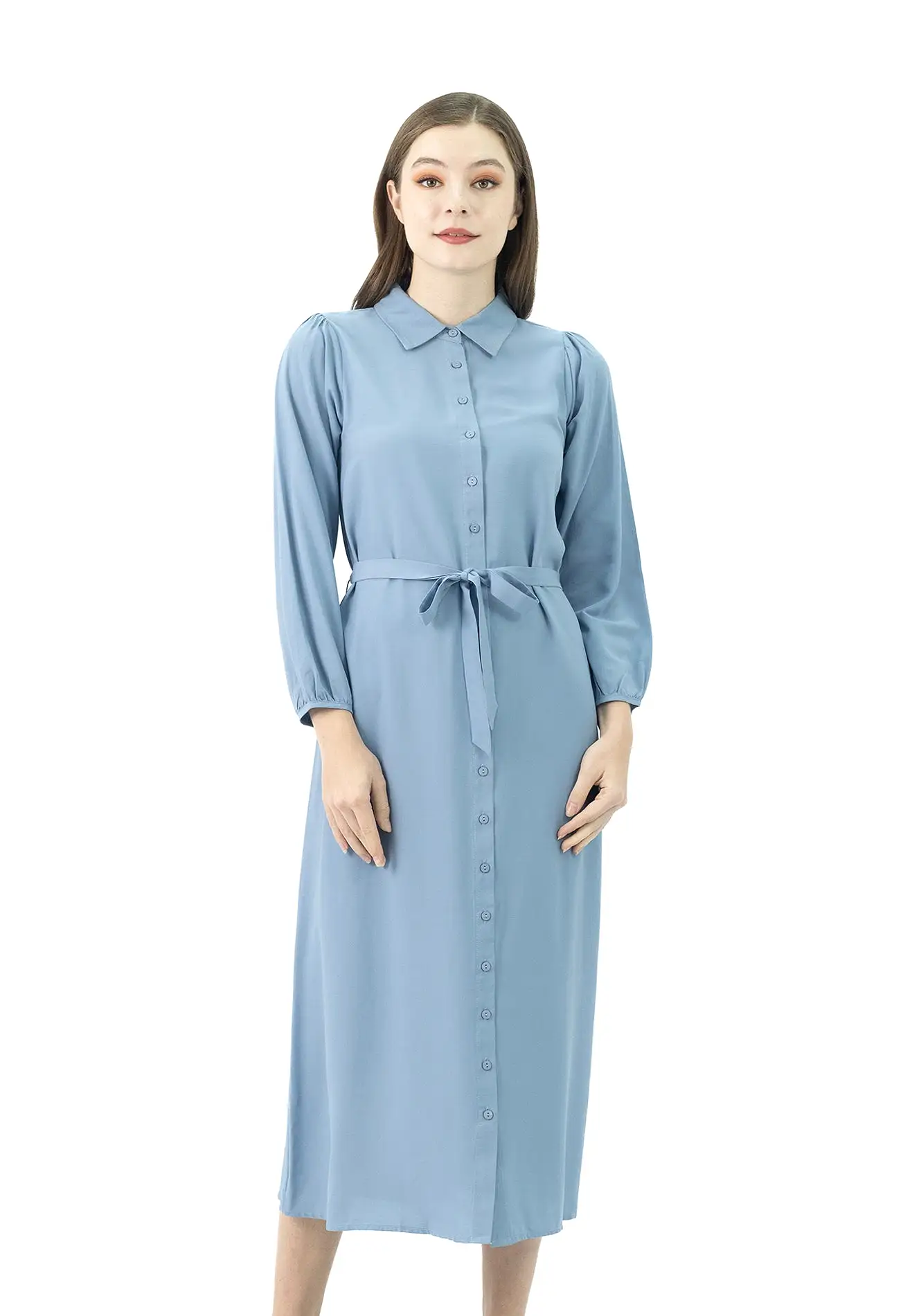 DAISY BY VOIR Wing Collar Tie Waist Dress