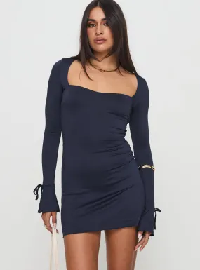 Dalzine Long Sleeve Mini Dress Navy