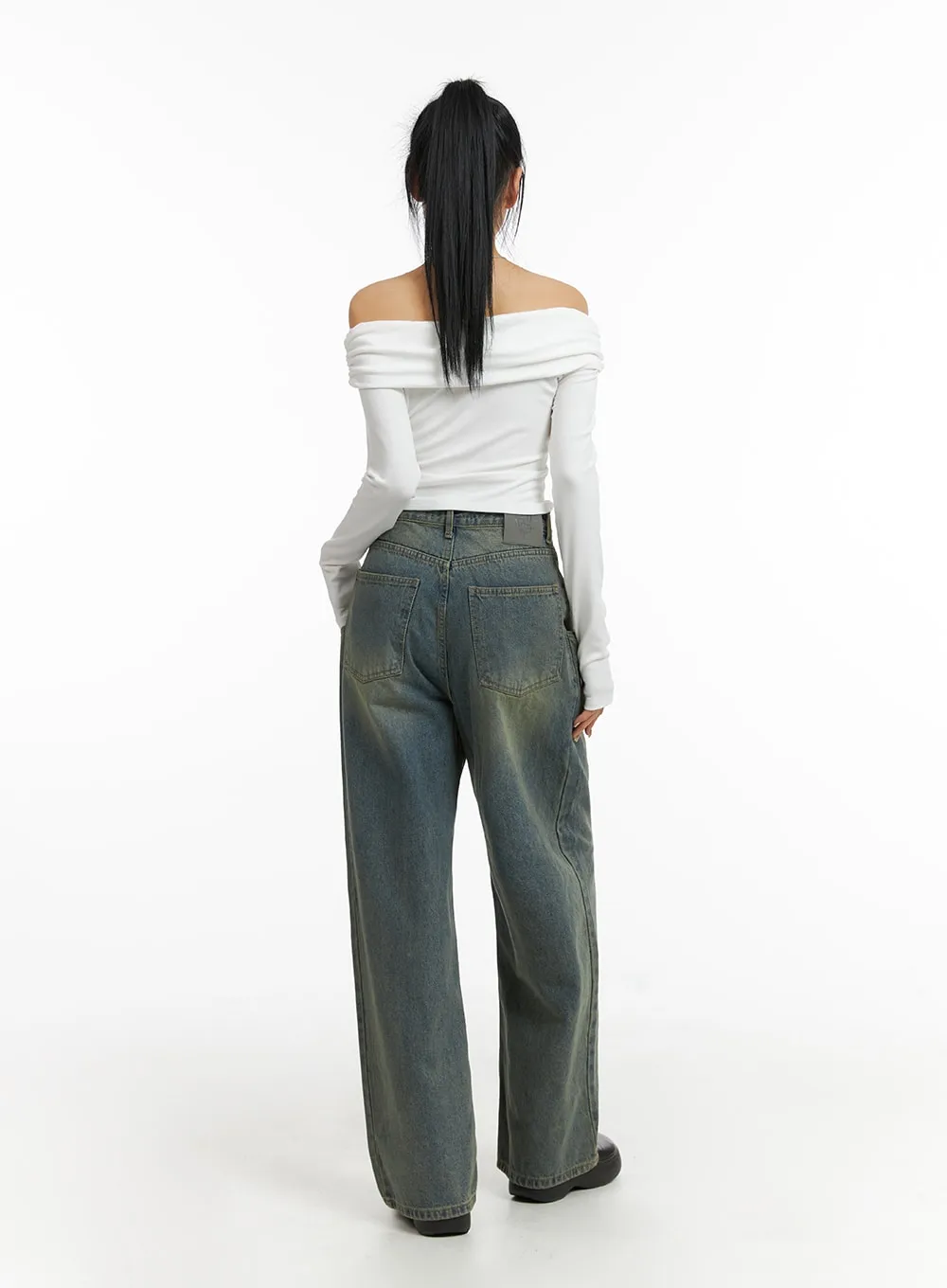 Denim High Waist Wide Leg Jeans CJ411