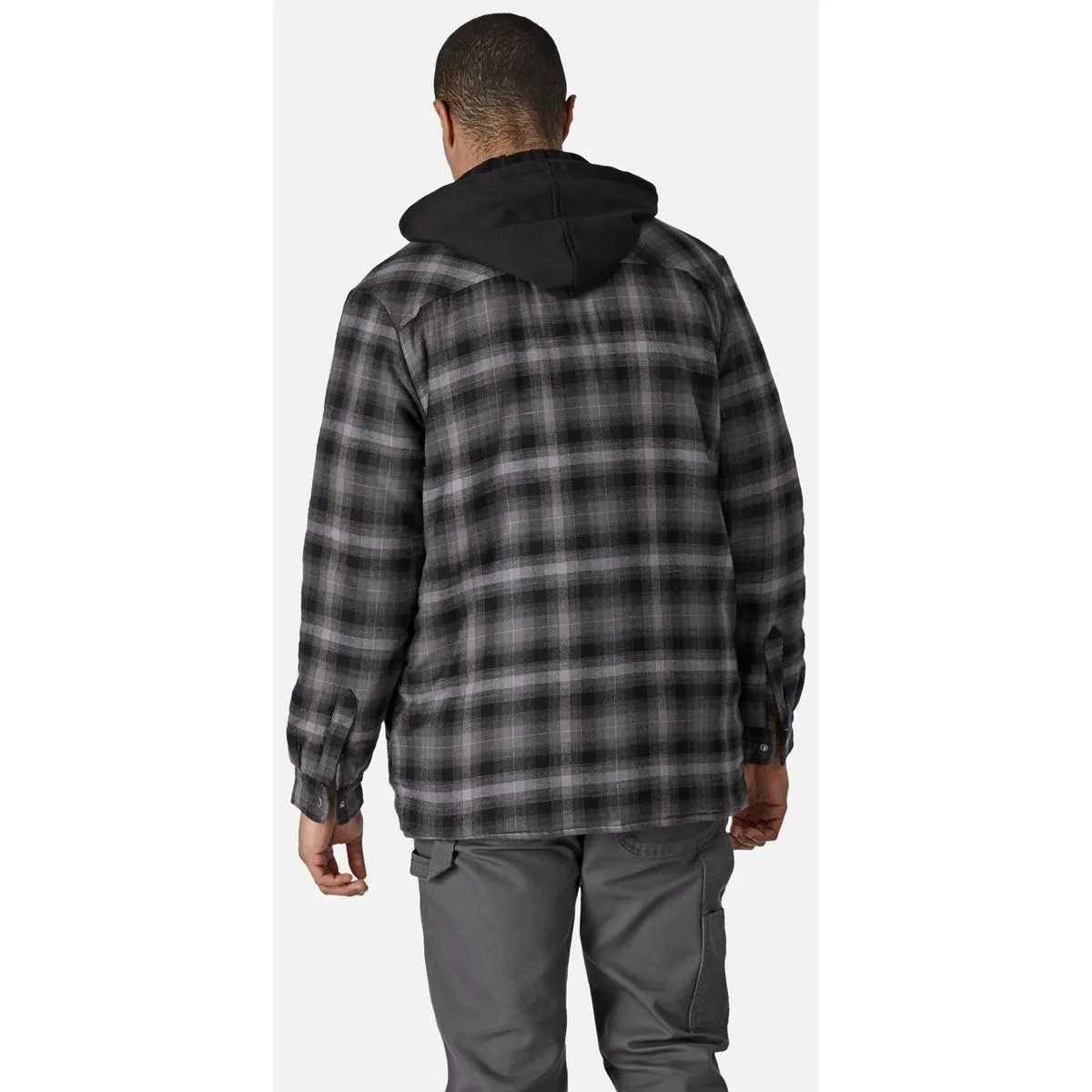 Dickies Fleece Hood Flannel Shirt Jacket Black/Timber