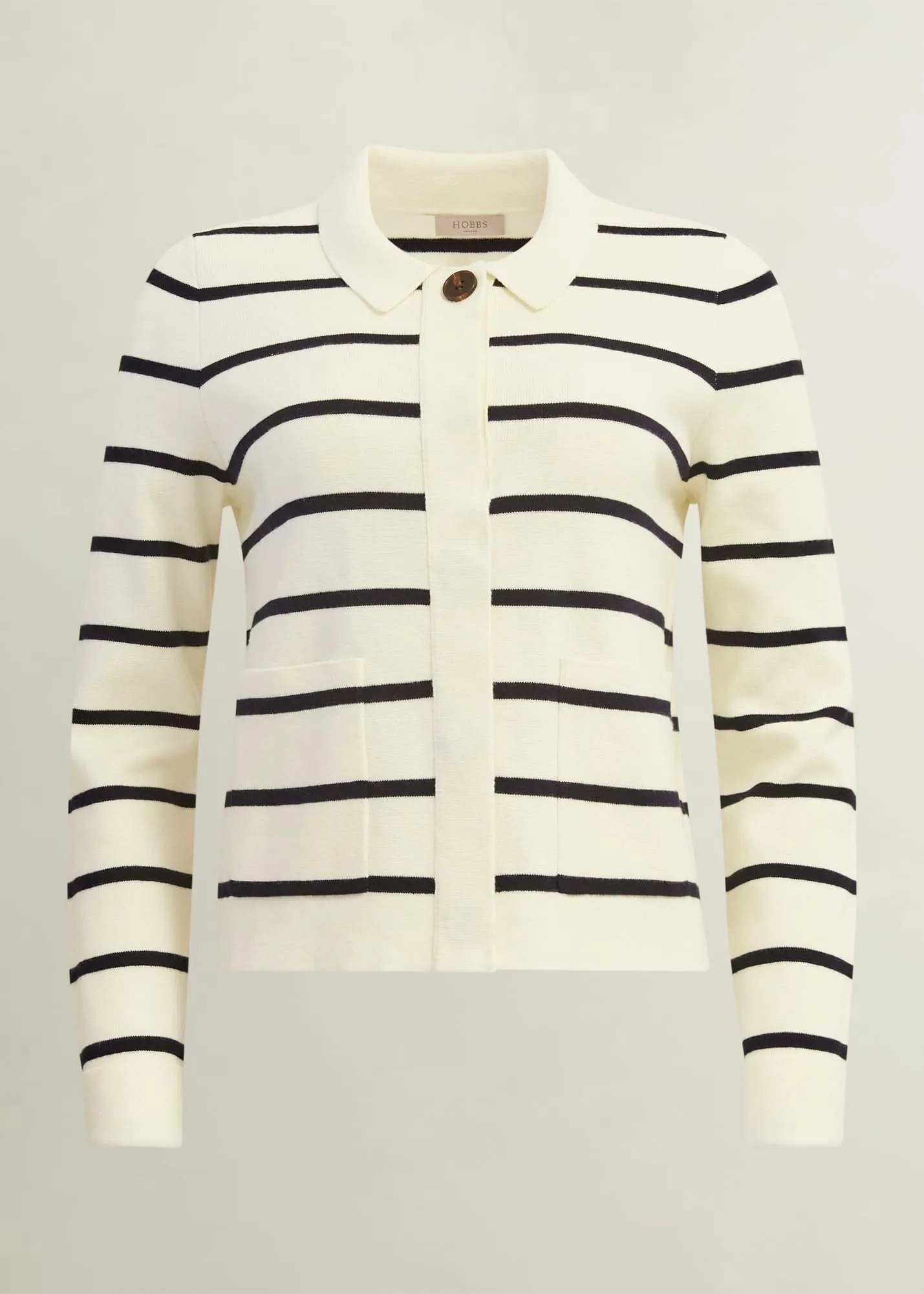 Ellie Knitted Jacket 0224/9710/9083l00 Ivory-Navy