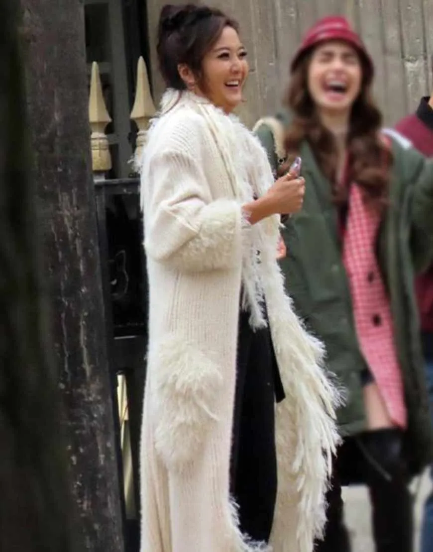 Emily In Paris Ashley Park Coat | Mindy Chen Fur Coat - Ujackets.com