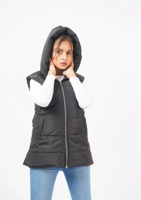 Gillet with Hood - black