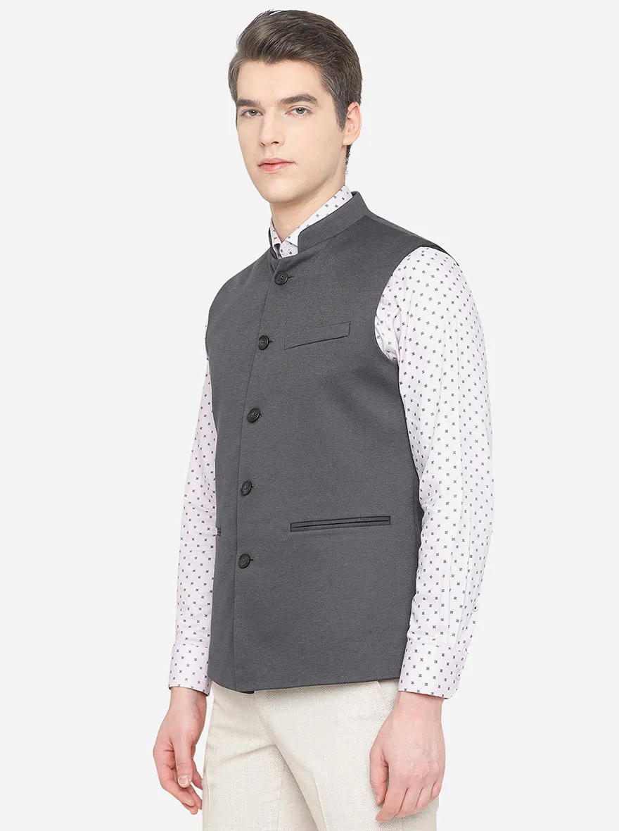 Grey Bandhgala Jacket | JB Studio