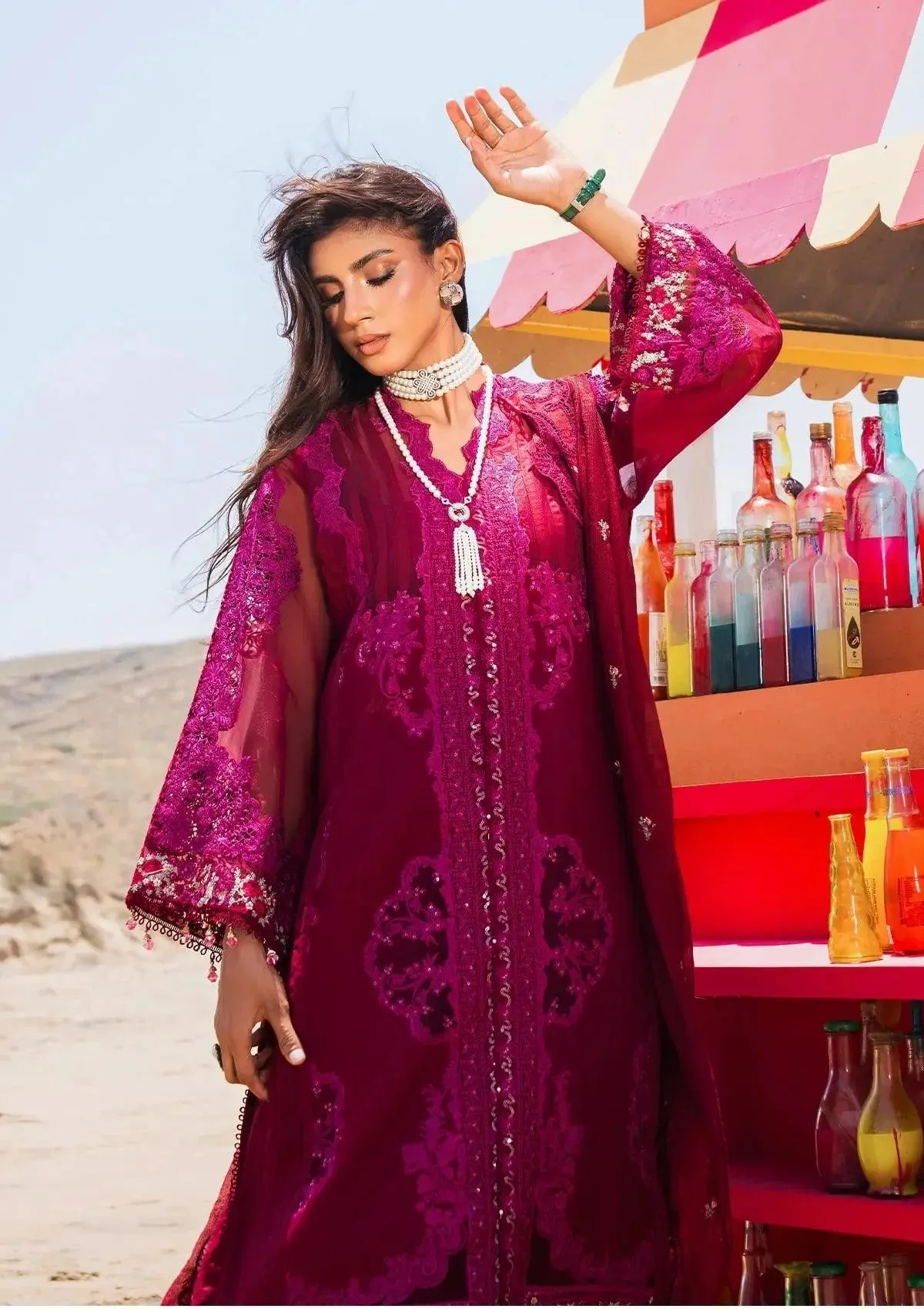 Hai Kuch by Elaf Premium Festive Lawn Unstitched 3Ps Suit EHK-01B Gulzar