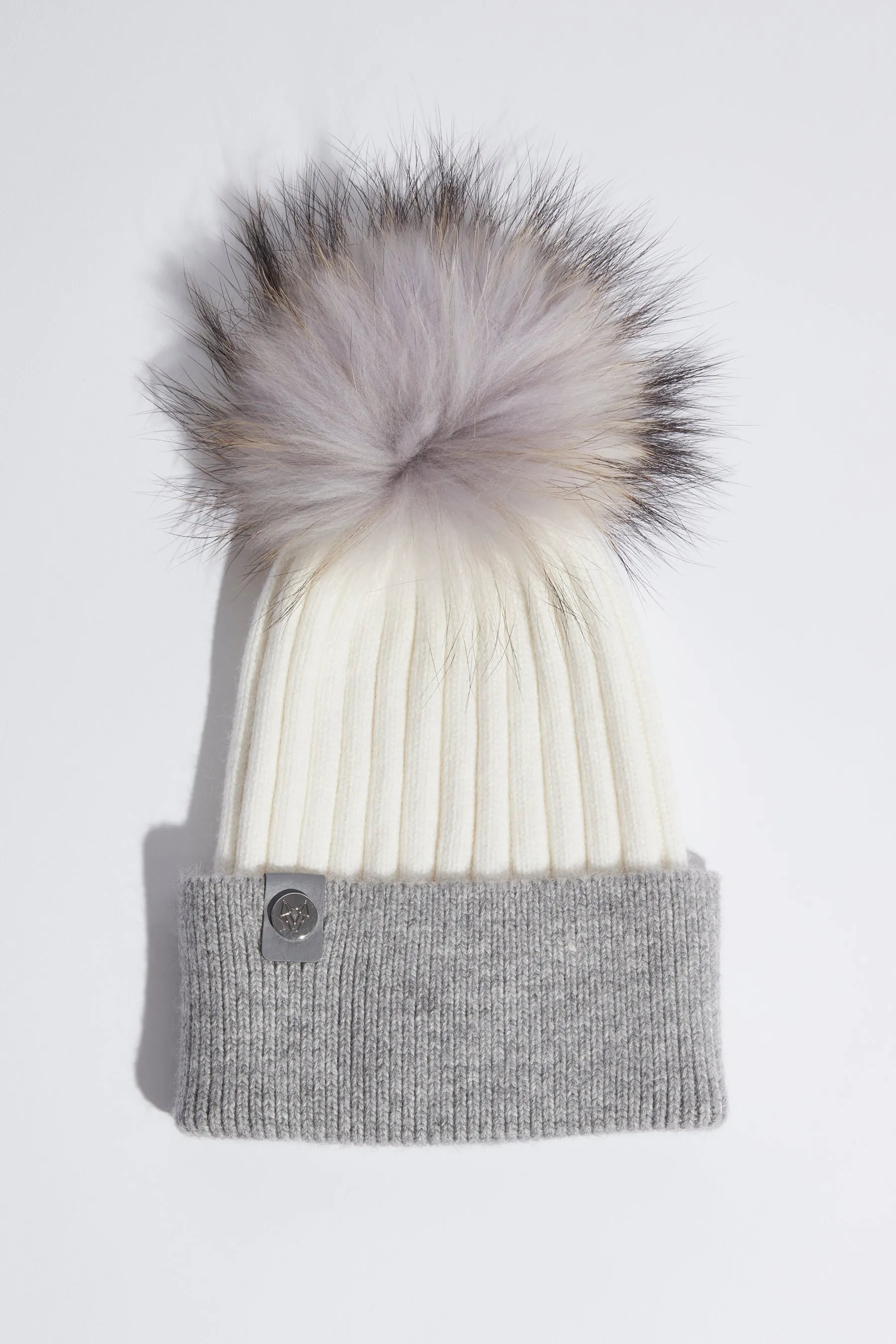 Harley Pom Pom Hat - White/Grey