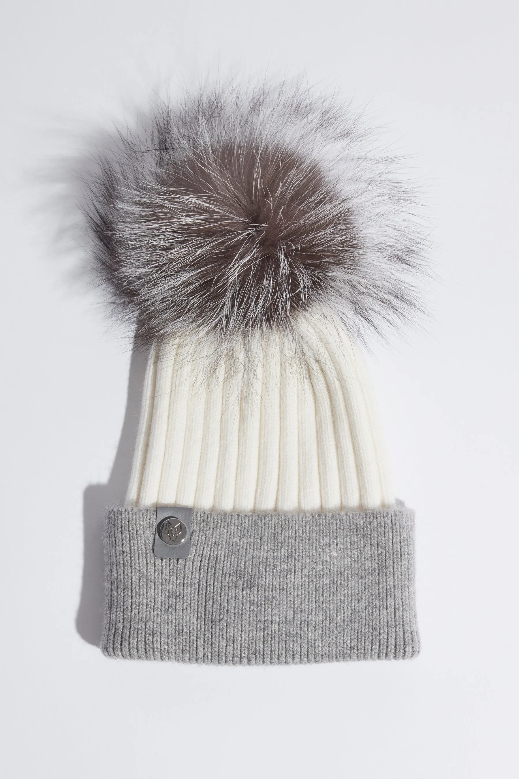 Harley Pom Pom Hat - White/Grey