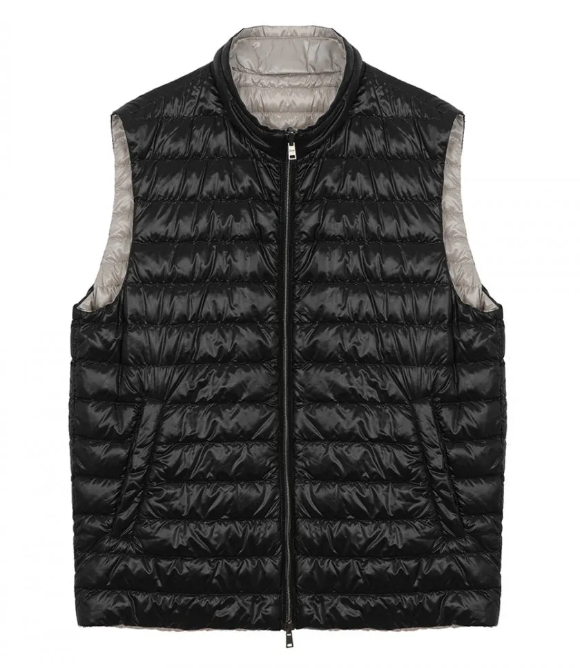 HERNOREVERSIBLE TWO-TONE WAISTCOAT IN NYLON ULTRALIGHT