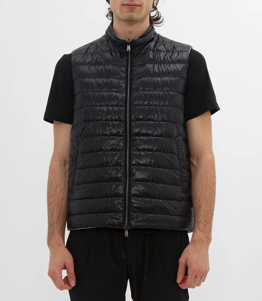 HERNOREVERSIBLE TWO-TONE WAISTCOAT IN NYLON ULTRALIGHT