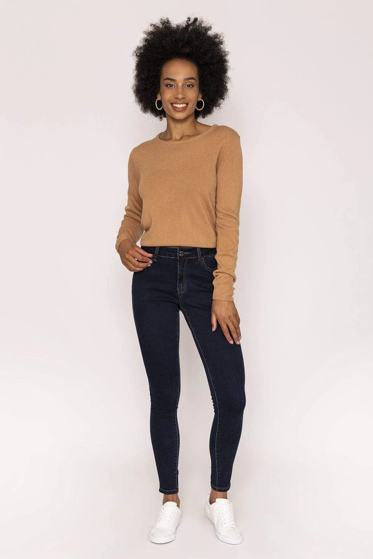 High Waist Denim Jeans in Indigo