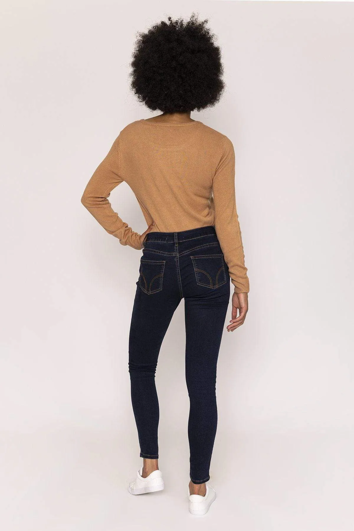 High Waist Denim Jeans in Indigo