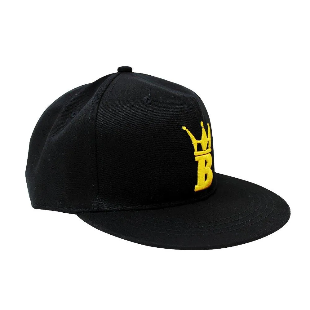 HipHopBling Crown Logo Black Cotton Snapback Hat