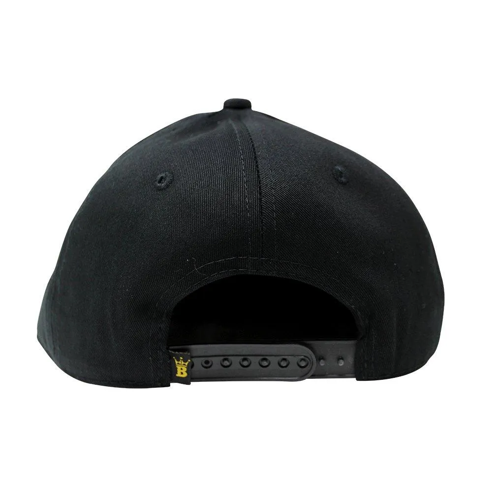 HipHopBling Crown Logo Black Cotton Snapback Hat