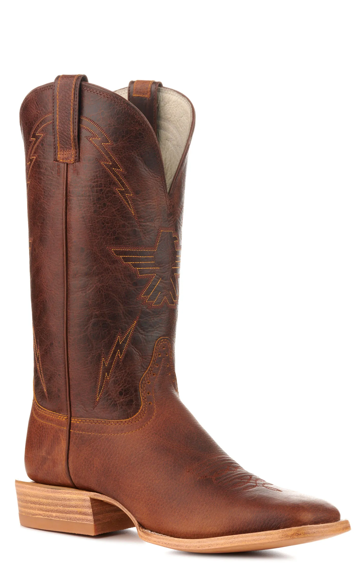 Hondo Men's Falcon Rust Oil-Tanned and Rust Brown Square Toe Cowboy Boots