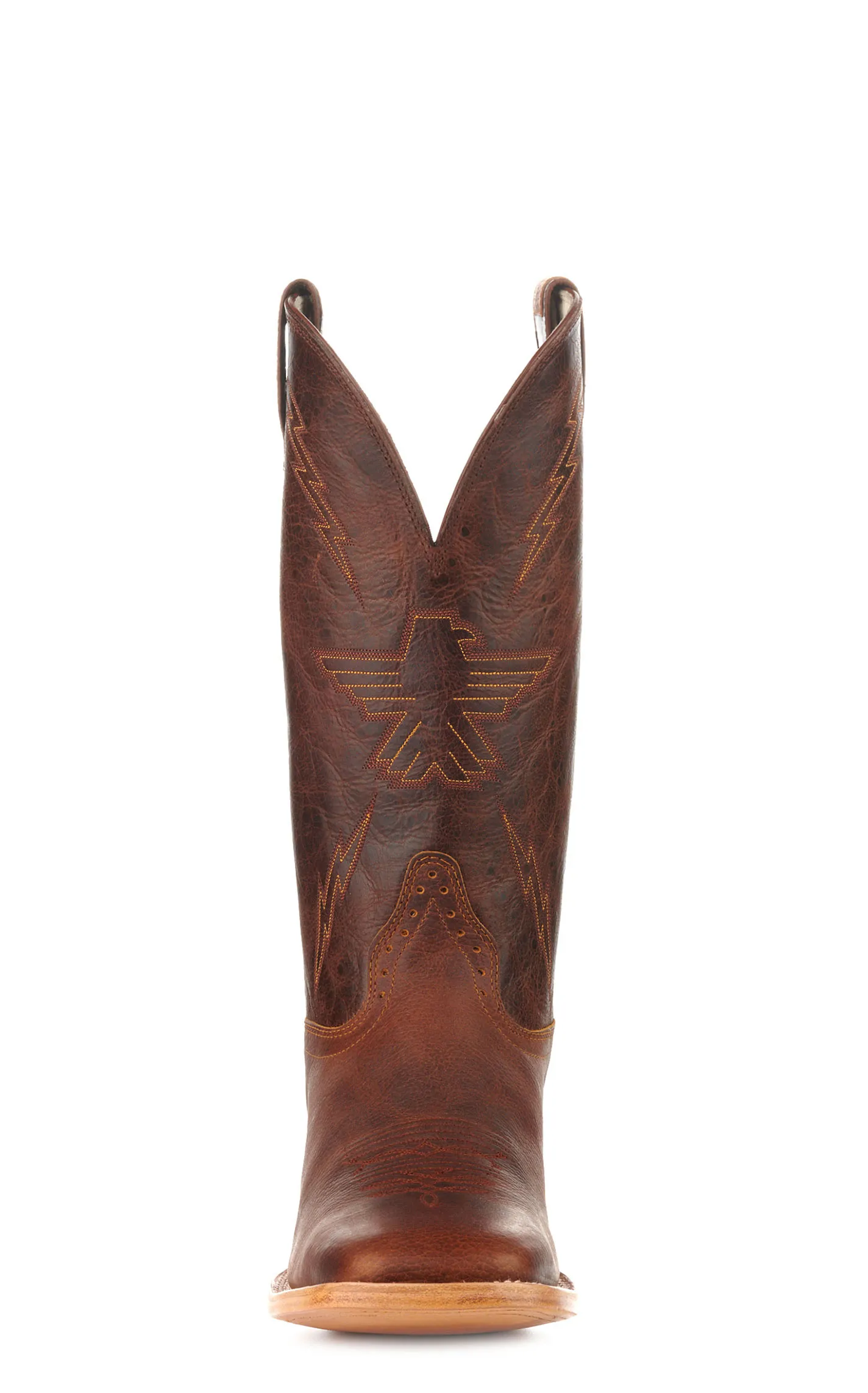 Hondo Men's Falcon Rust Oil-Tanned and Rust Brown Square Toe Cowboy Boots