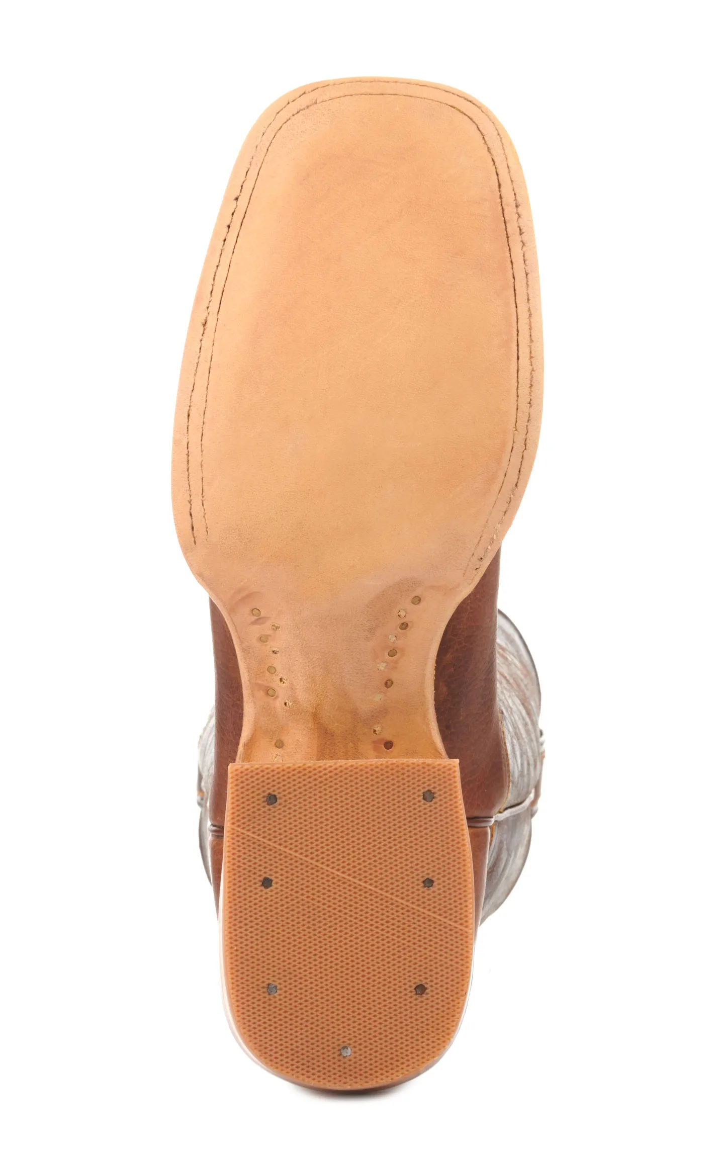 Hondo Men's Falcon Rust Oil-Tanned and Rust Brown Square Toe Cowboy Boots