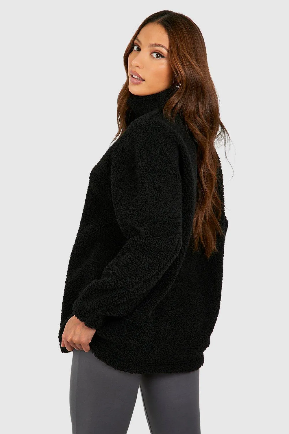 Hoodies & Sweatshirts | Tall Dsgn Studio Premium Borg Embroidered Half Zip Sweater | boohoo