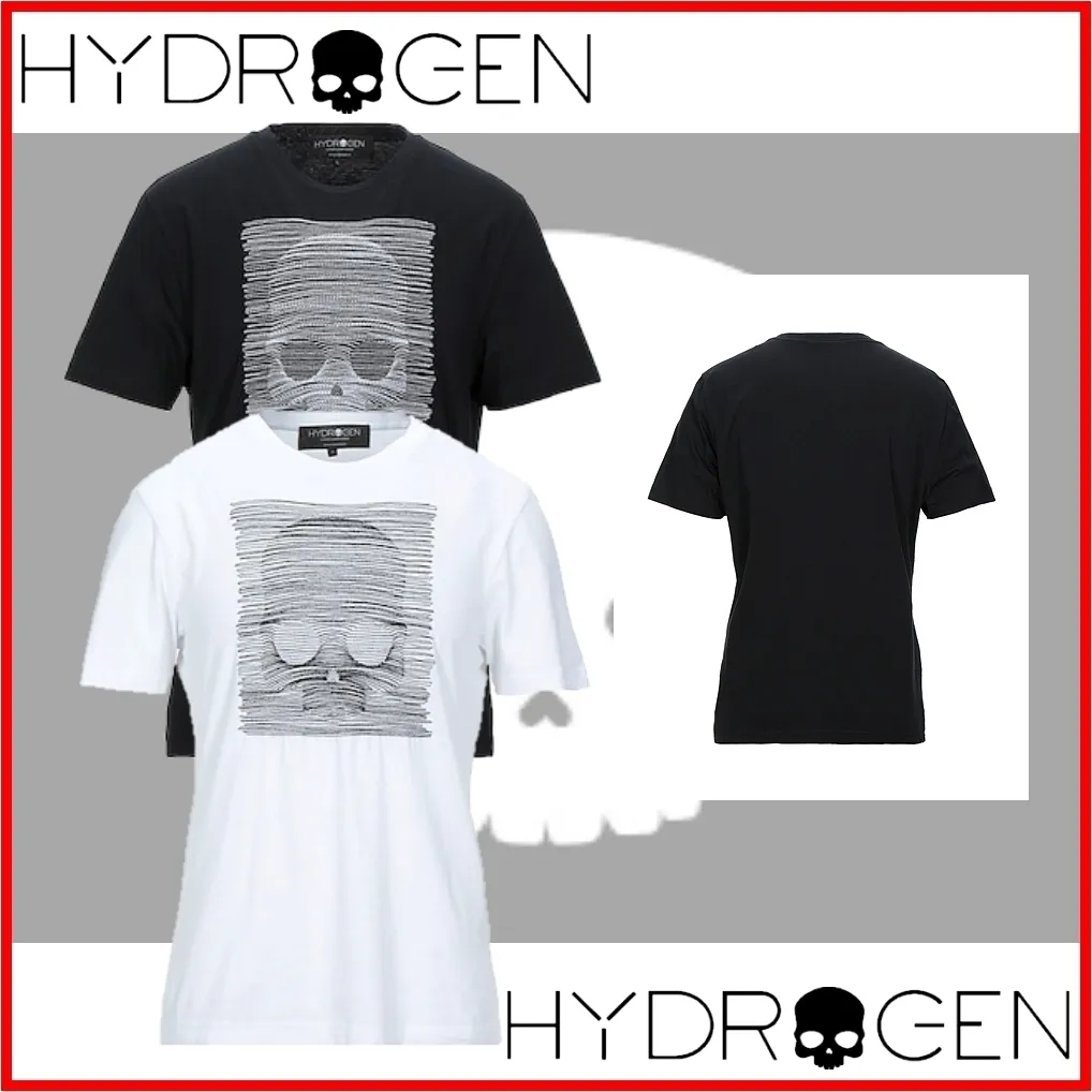 Hydrogen  |Skull Street Style Cotton Short Sleeves Logo T-Shirts