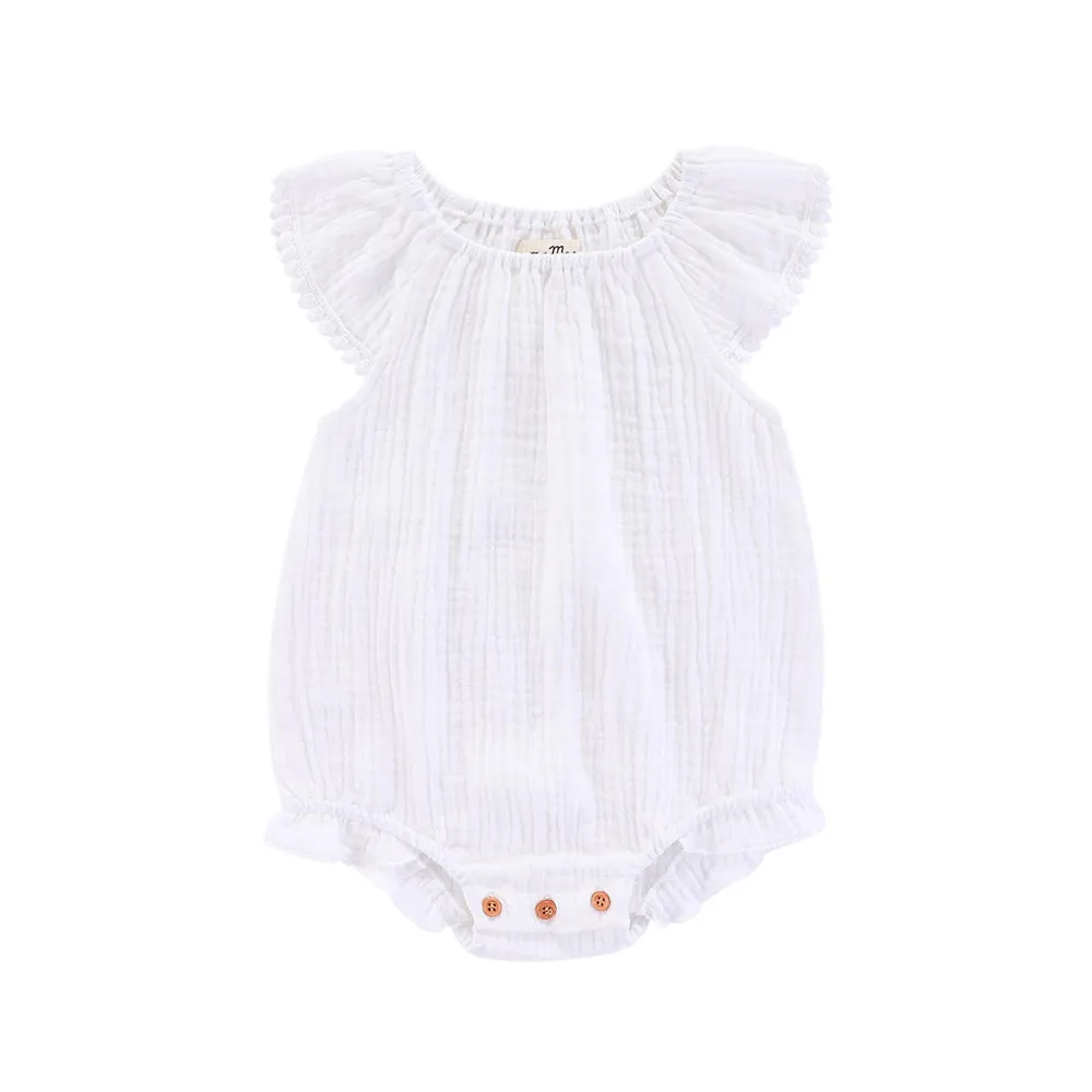 Isla 100% cotton romper: 0-6M, 6-12M, 1-2Y