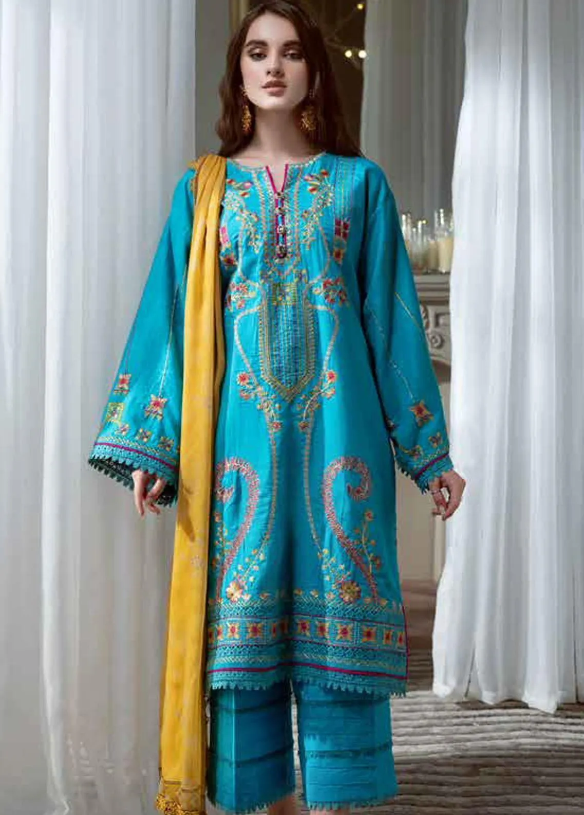 Ittehad Textiles Unstitched Embroidered Lawn 3Pc Suit LF-EP3-2228