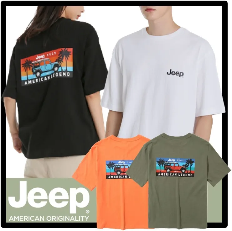 JEEP  |Unisex Street Style Logo Graphic Prints T-Shirts