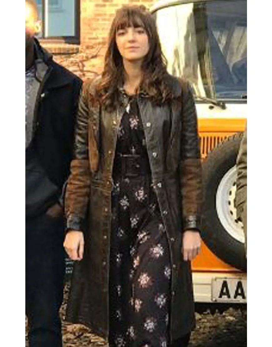 Kat And The Band Ella Hunt Coat | Kat Brown Leather Coat