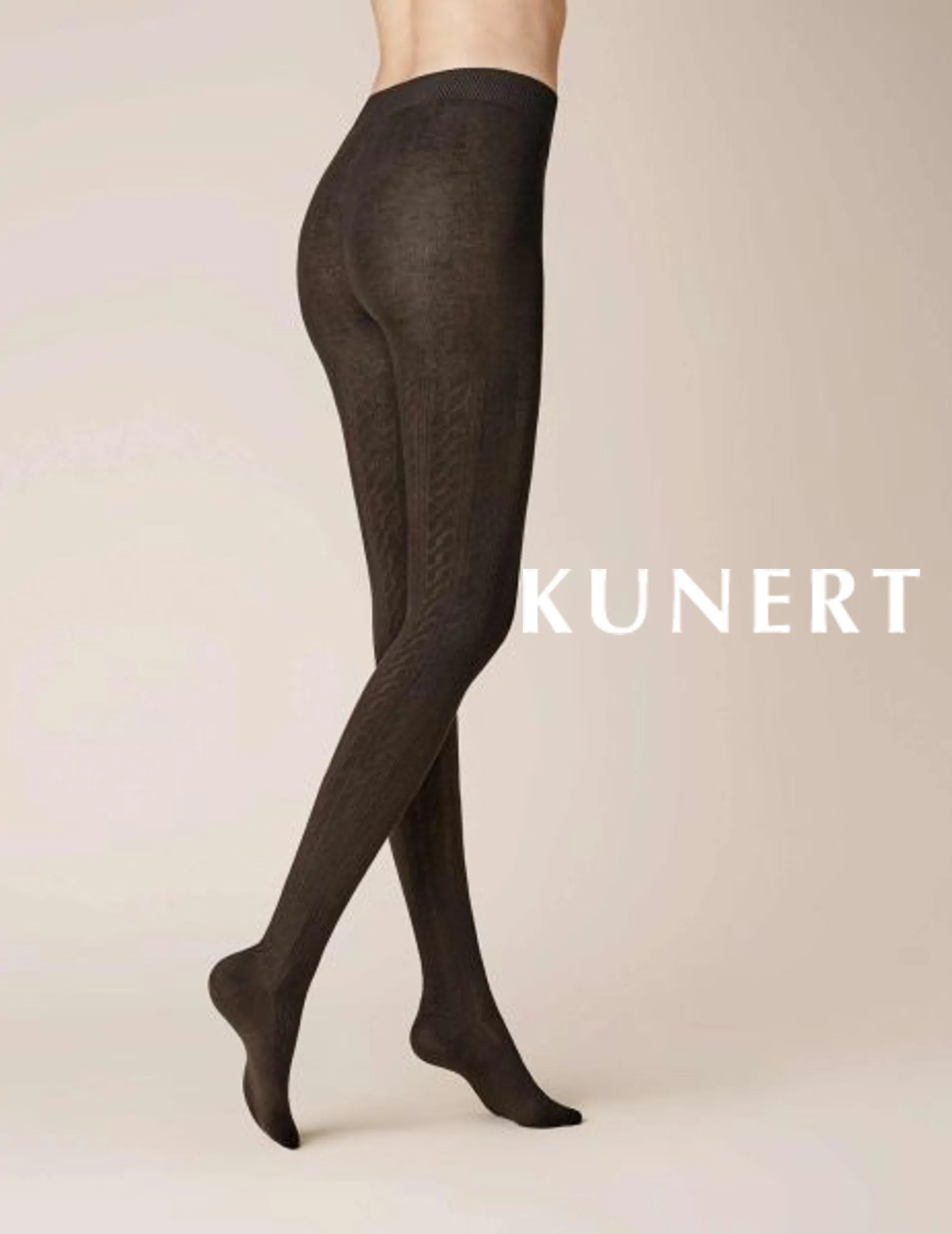 Kunert Winter Dreams Brown Wool/Cotton Plait Tights 394300