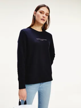 Logo Cotton Crew Neck Sweatshirt | Sweatshirts & Hoodies |   Tommy Hilfiger