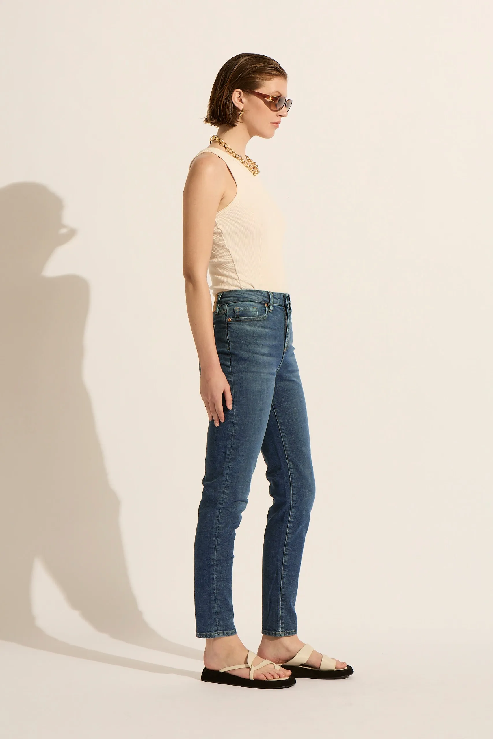 Lucy High Rise Relaxed Skinny Jean - New Blue