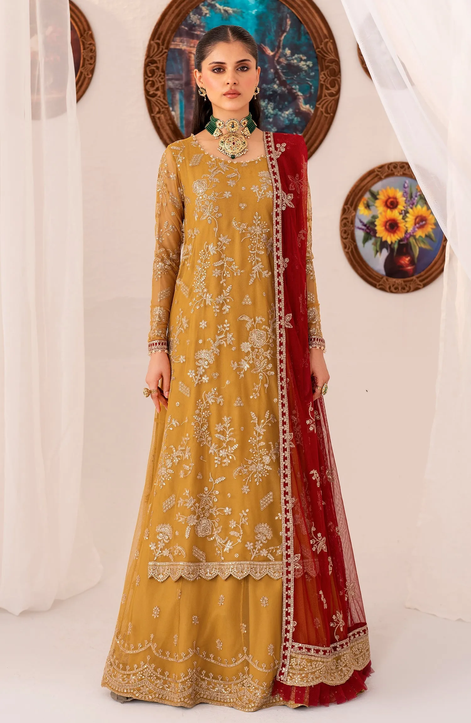 Maheer by Zarif Sequins Embroidered Net Unstitched 3Pc Suit ZMU-04 MAHROO