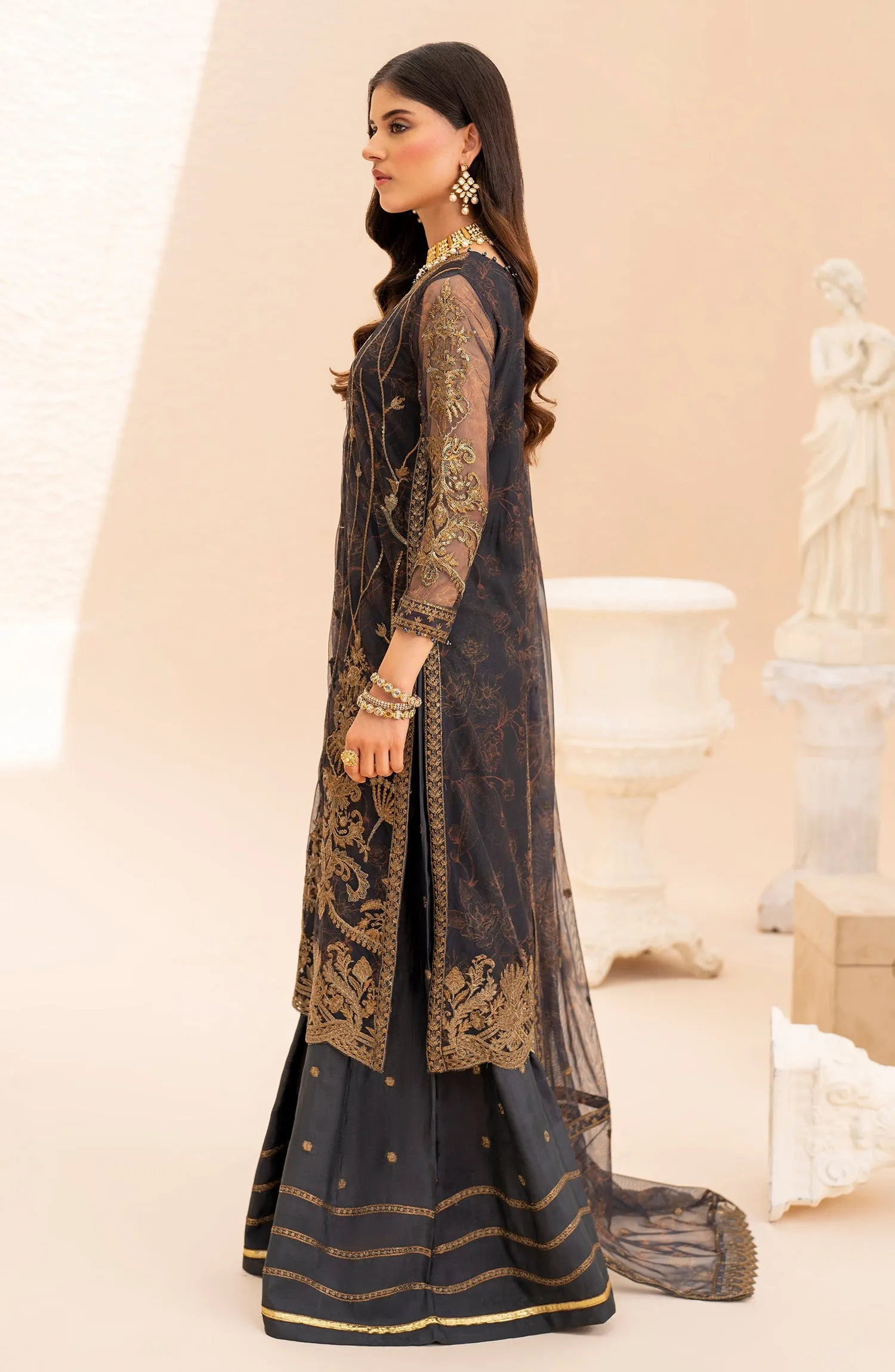 Maheer by Zarif Sequins Embroidered Net Unstitched 3Pc Suit ZMU-05 SELENE