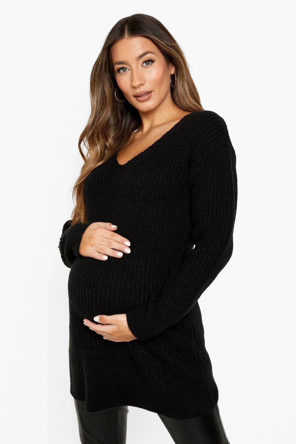 Maternity Recycled V Neck Sweater