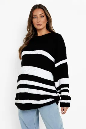 Maternity Slouchy Striped Sweater