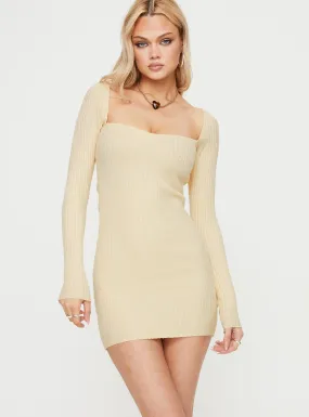 Mavins Long Sleeve Mini Dress Cream