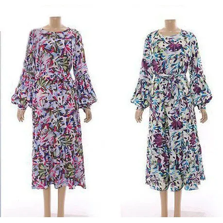 Maxi Long Sleeve Print Summer Dress