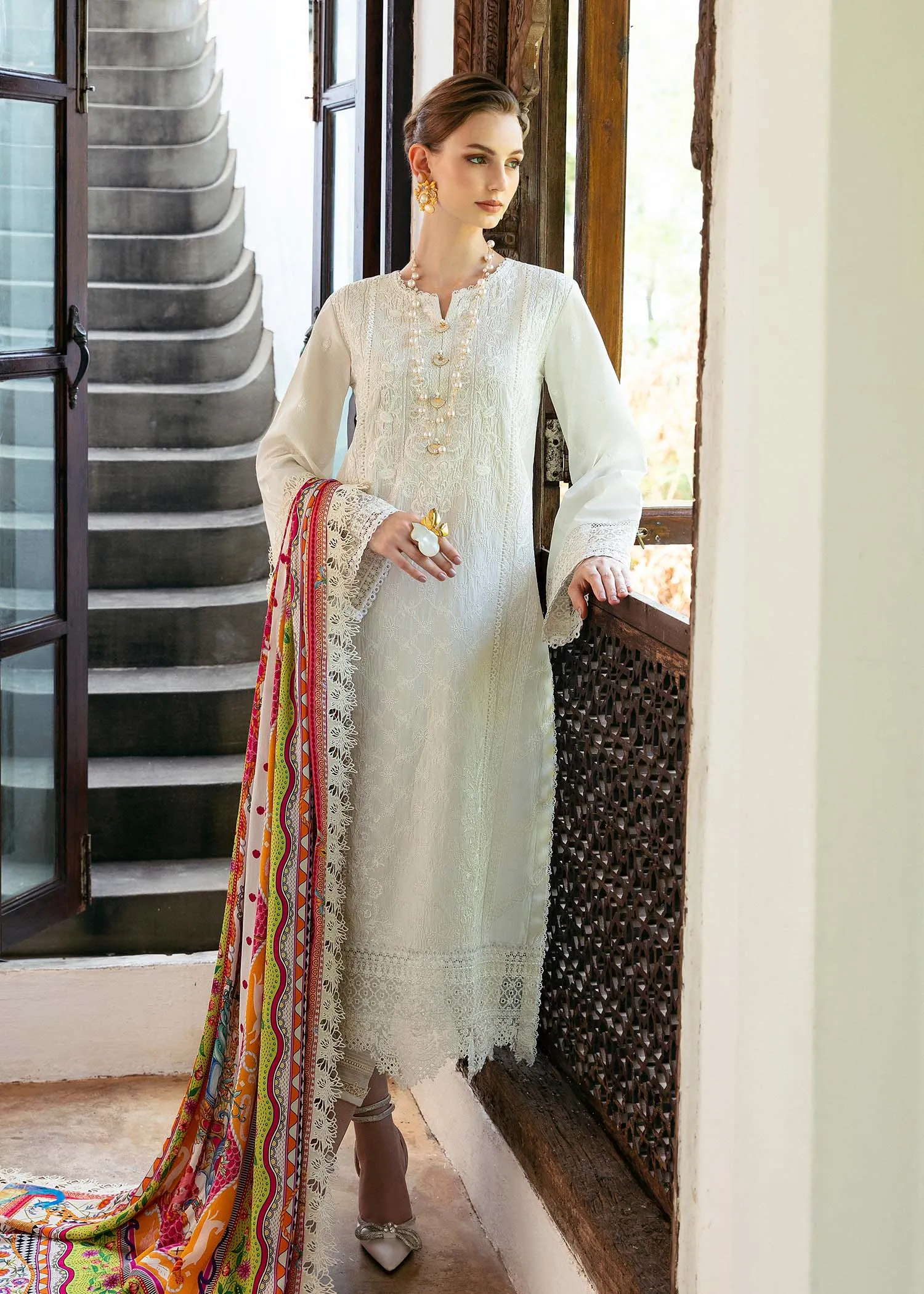 Mayal by Kanwal Malik Embroidered Lawn Unstitched 3Pc Suit - CERISE