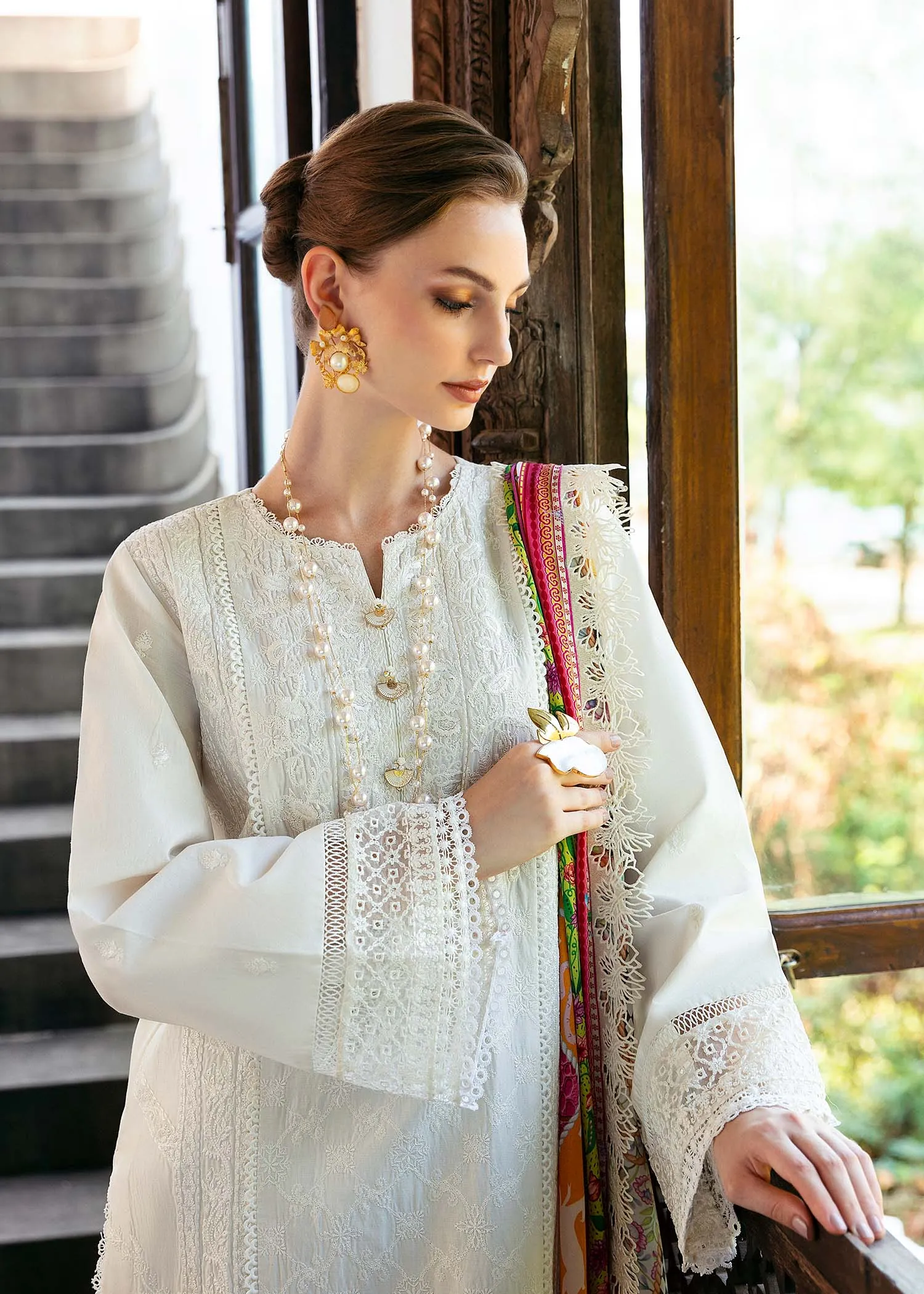 Mayal by Kanwal Malik Embroidered Lawn Unstitched 3Pc Suit - CERISE