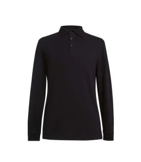 Mens frederick long-sleeved polo shirt black Brook Taverner