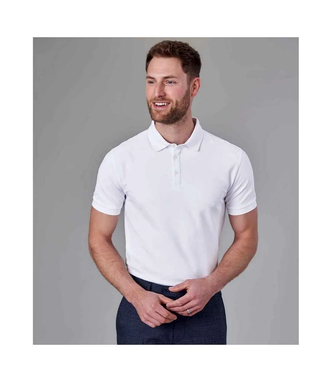 Mens hampton cotton polo shirt white Brook Taverner