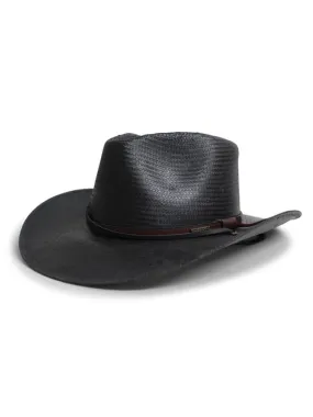 Mens Stetson Belgrade Black Straw Hat