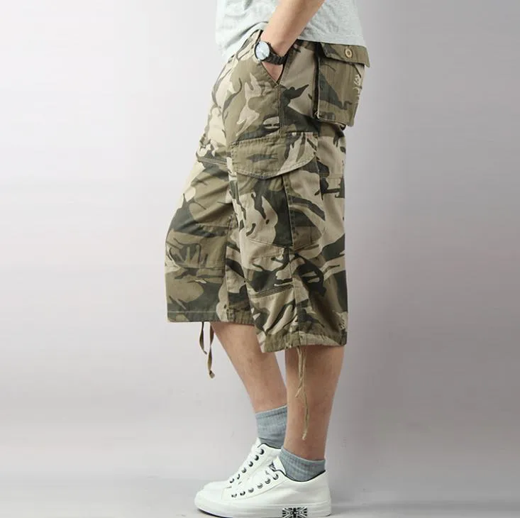 Men's Summer Casual Loose Baggy Mid-Waist Zipper Fly Closure Shorts