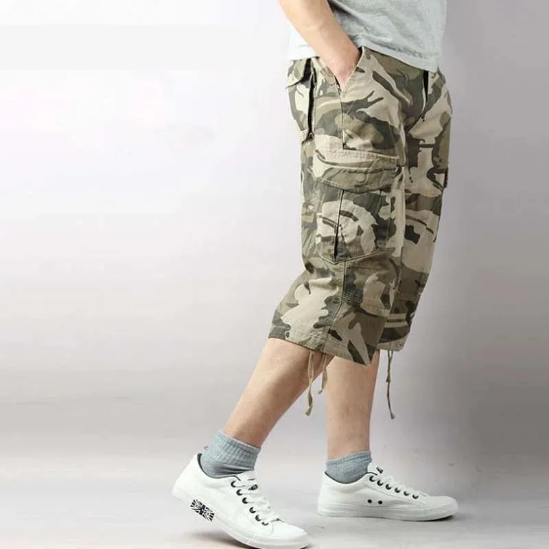 Men's Summer Casual Loose Baggy Mid-Waist Zipper Fly Closure Shorts