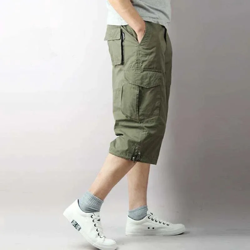 Men's Summer Casual Loose Baggy Mid-Waist Zipper Fly Closure Shorts